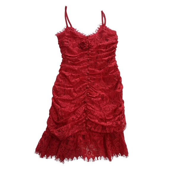 For Love & Lemons Della Mini Dress in Red - Picture 1 of 4